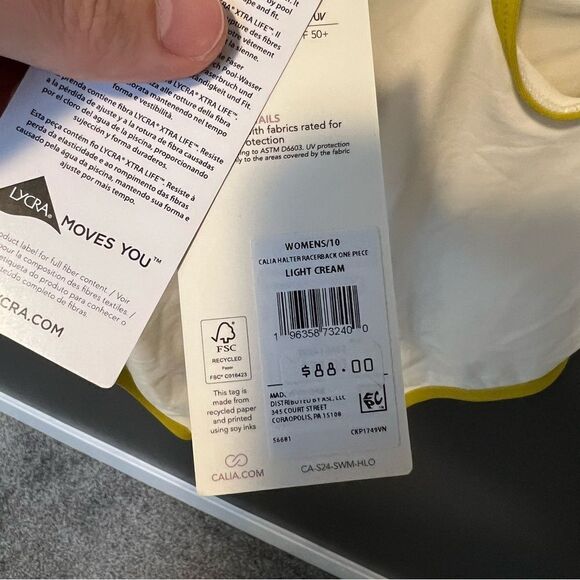 CALIA Women's Halter Racerback Cheeky One Piece Swimsuit - Picture 9 of 12